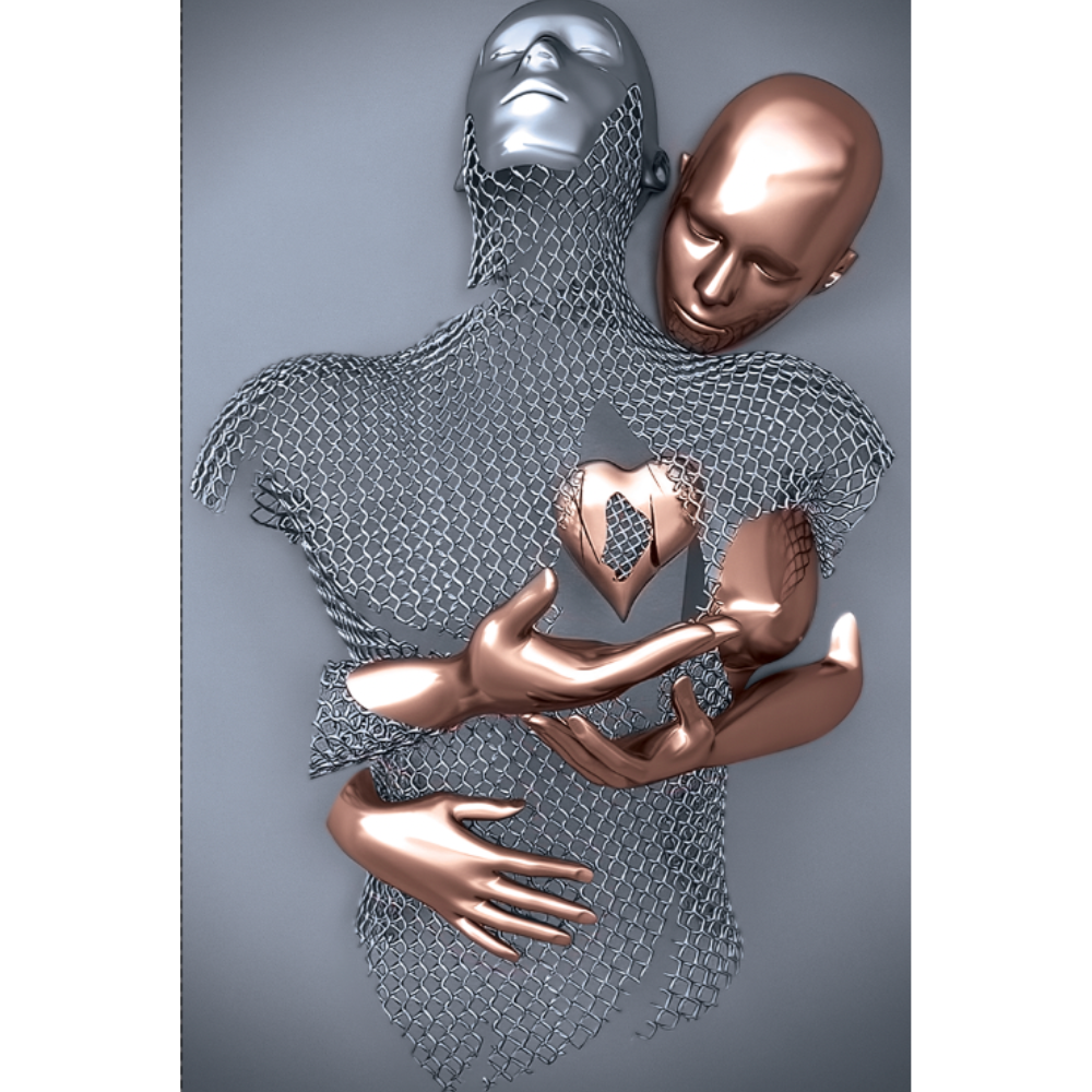 MAYA Rose Gold Romantic Figures Modern Acrylic Wall Art