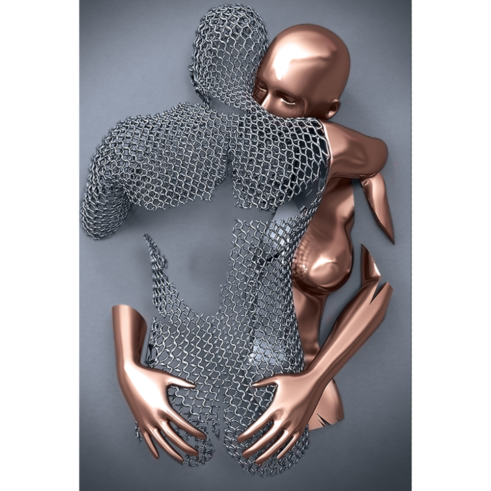 MAYA Rose Gold Romantic Figures Modern Acrylic Wall Art