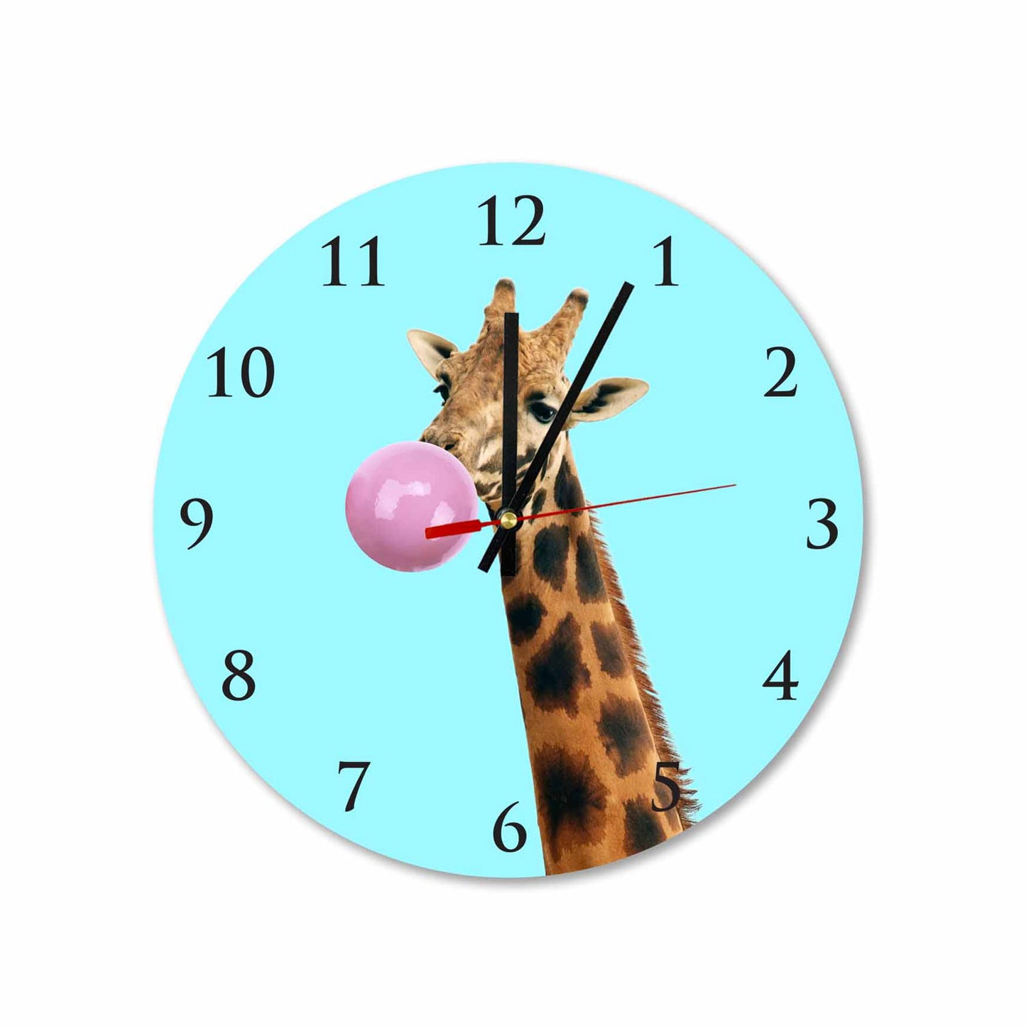 FELIX Giraffe Pink Gum Acrylic Wall Clock