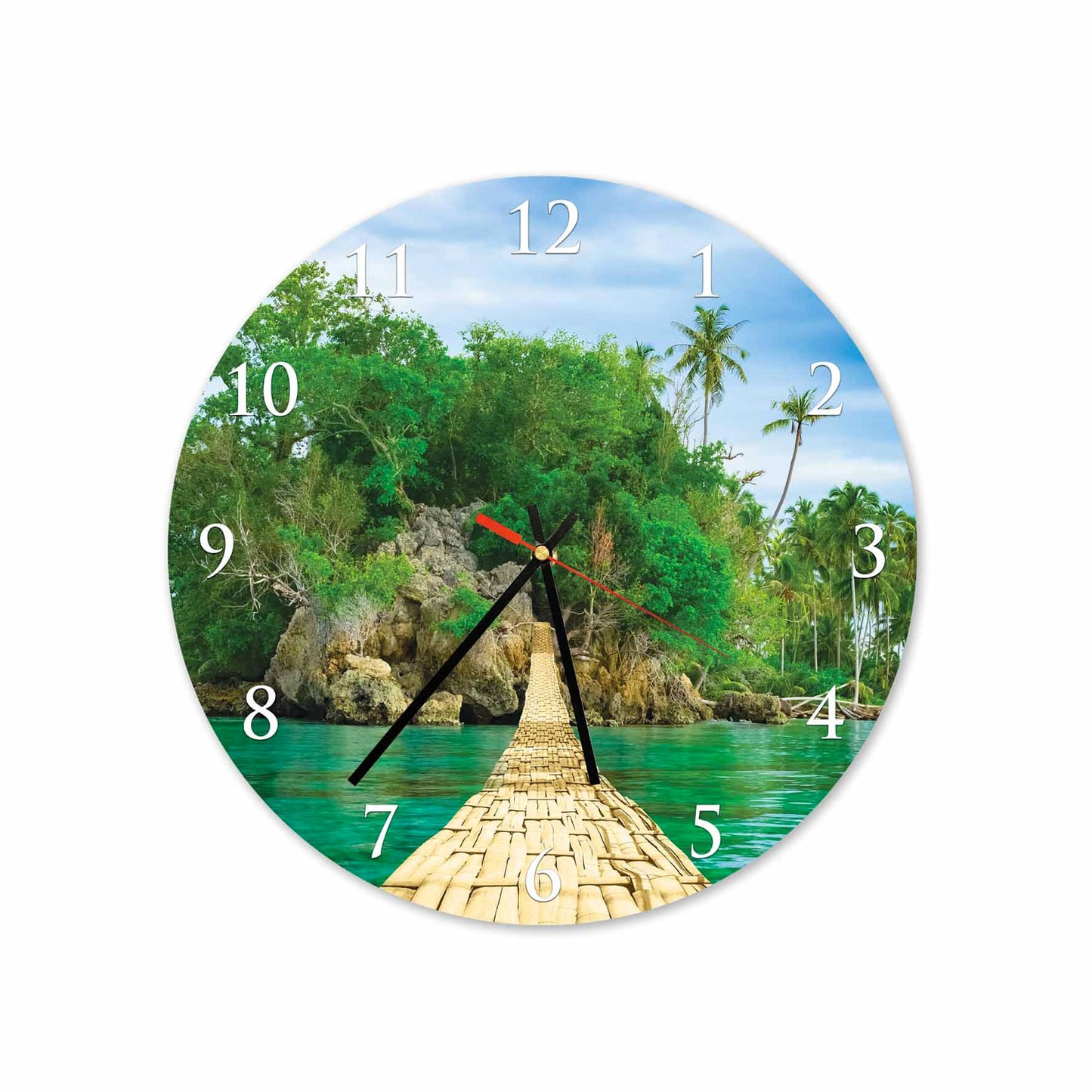 PLENOR Bridge on Beach Acrylic Wall Clock