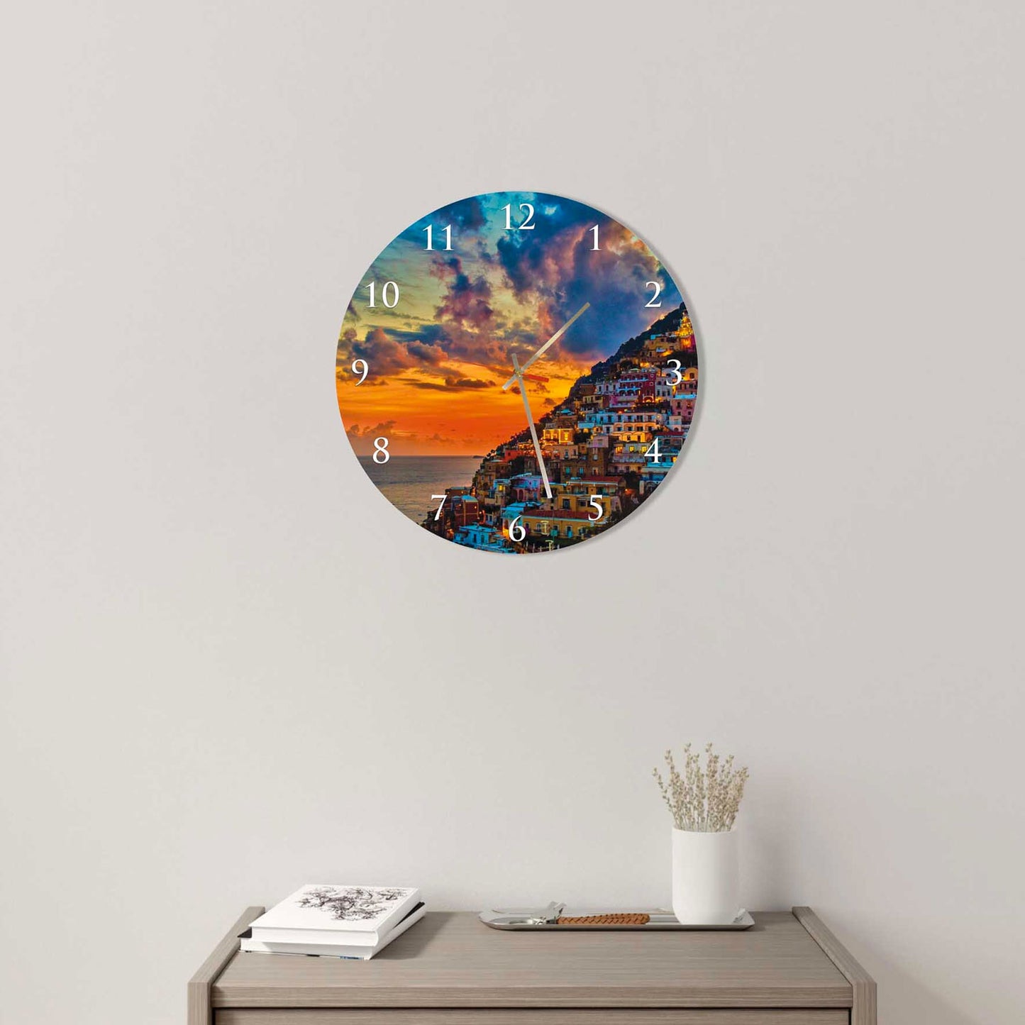 ZENRO Amalfi Coast Acrylic Wall Clock