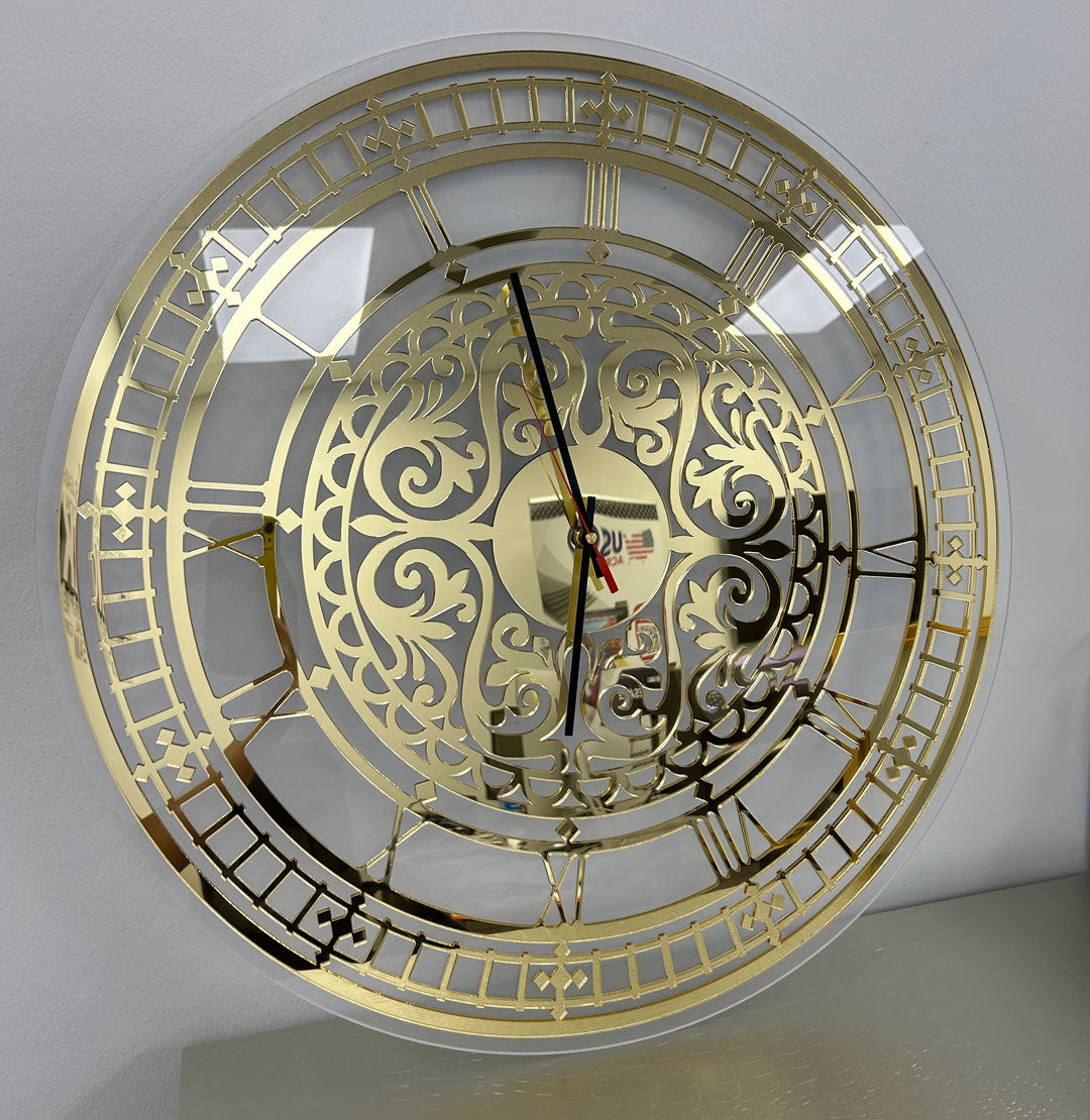 ARABESCO Modern Acrylic Mirror Art Wall Clock