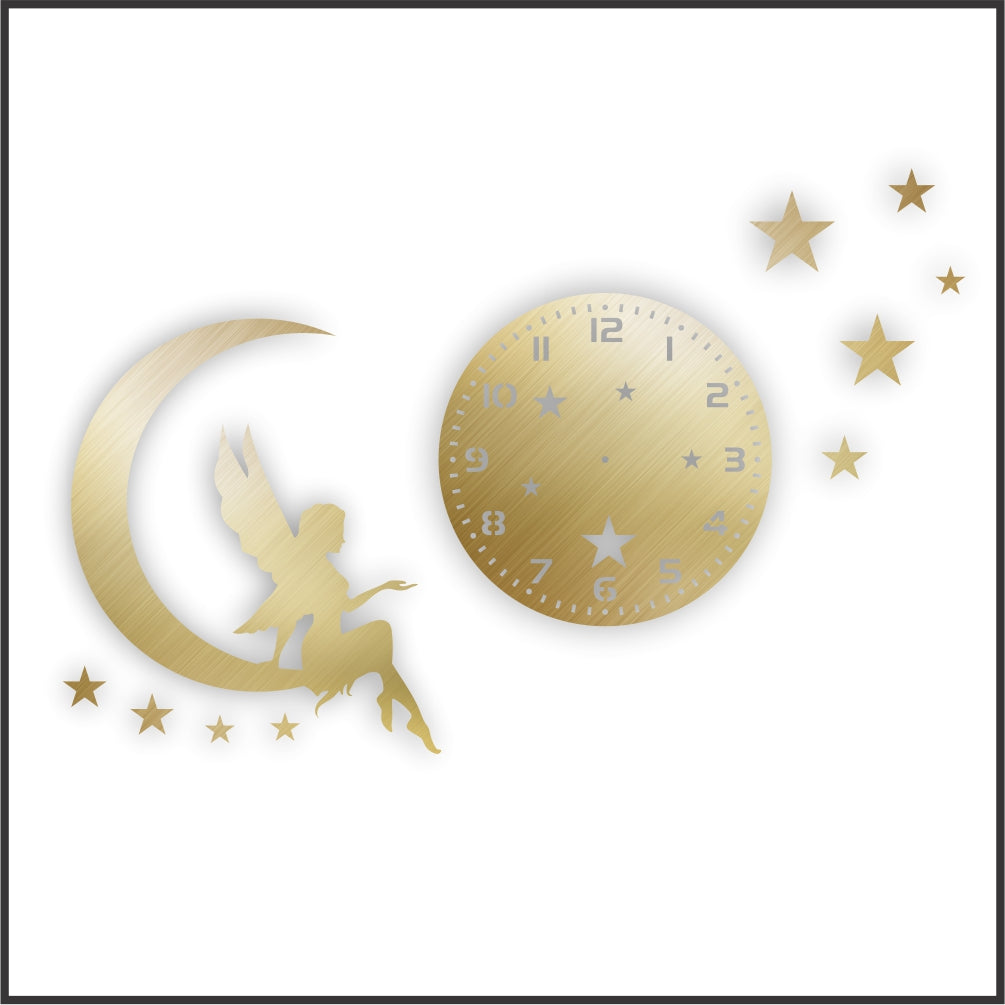 MOON Acrylic Mirror Art Wall Clock