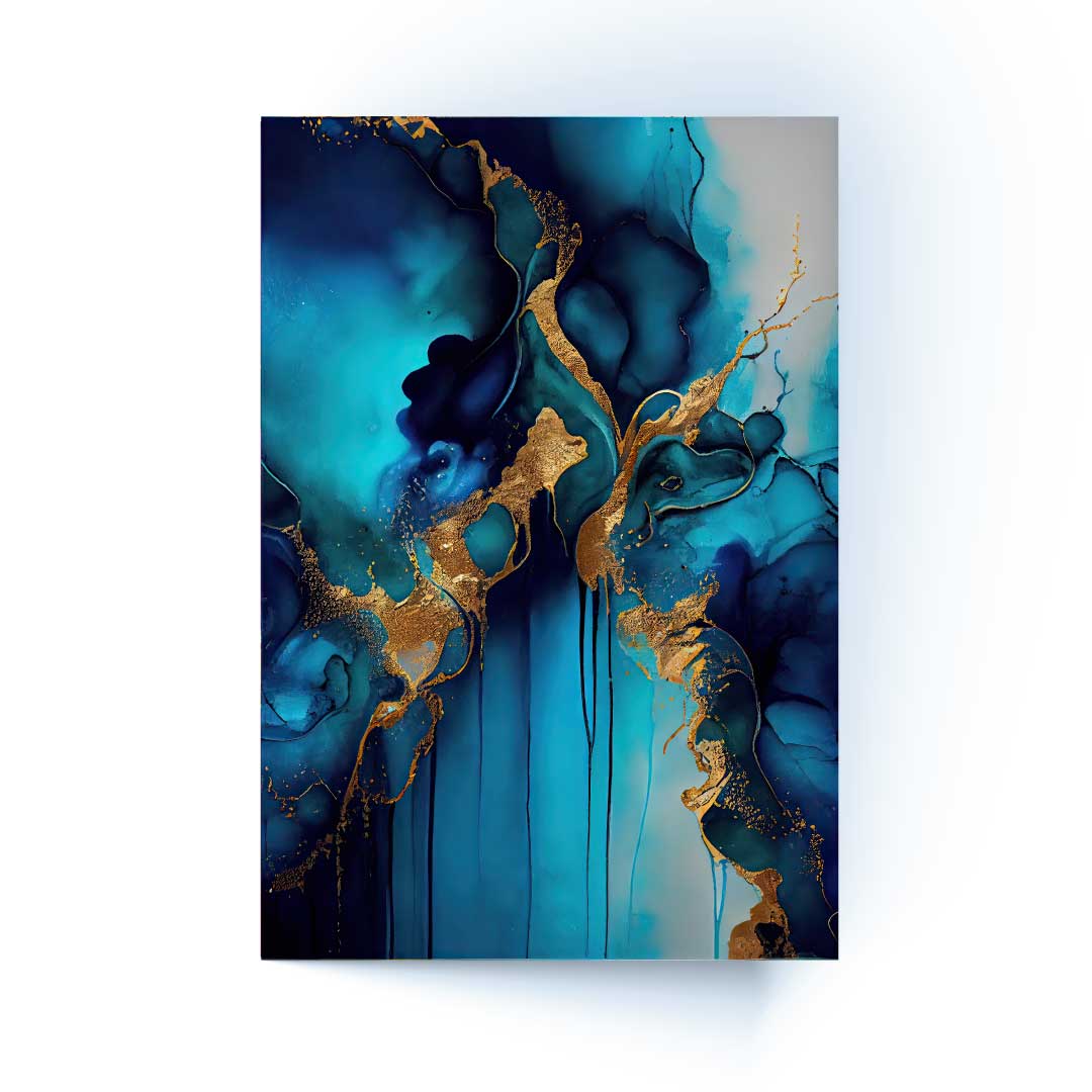 JAXON Blue Flower Splash Modern Acrylic Wall Art