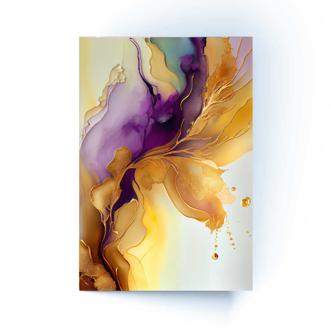 ZYNAR Purple Flower Splash Modern Acrylic Wall Art
