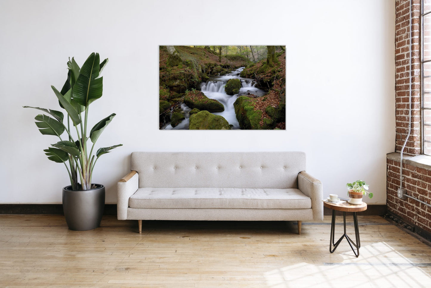 MOSSY Stream and Forest Harmony Modern Acrylic Wall Art