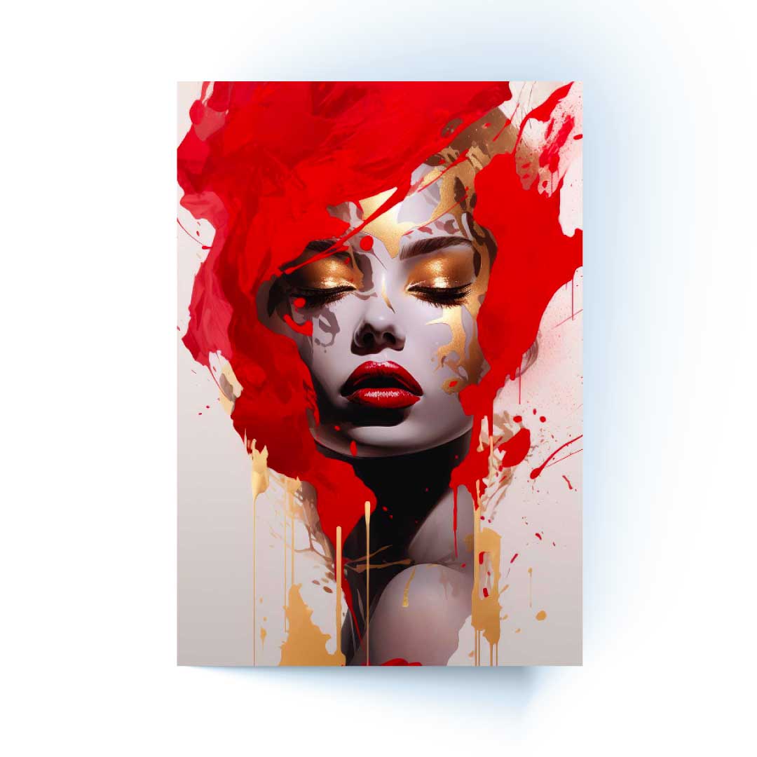 NC-116 VELEX Woman with Red Hair Modern Acrylic Wall Art