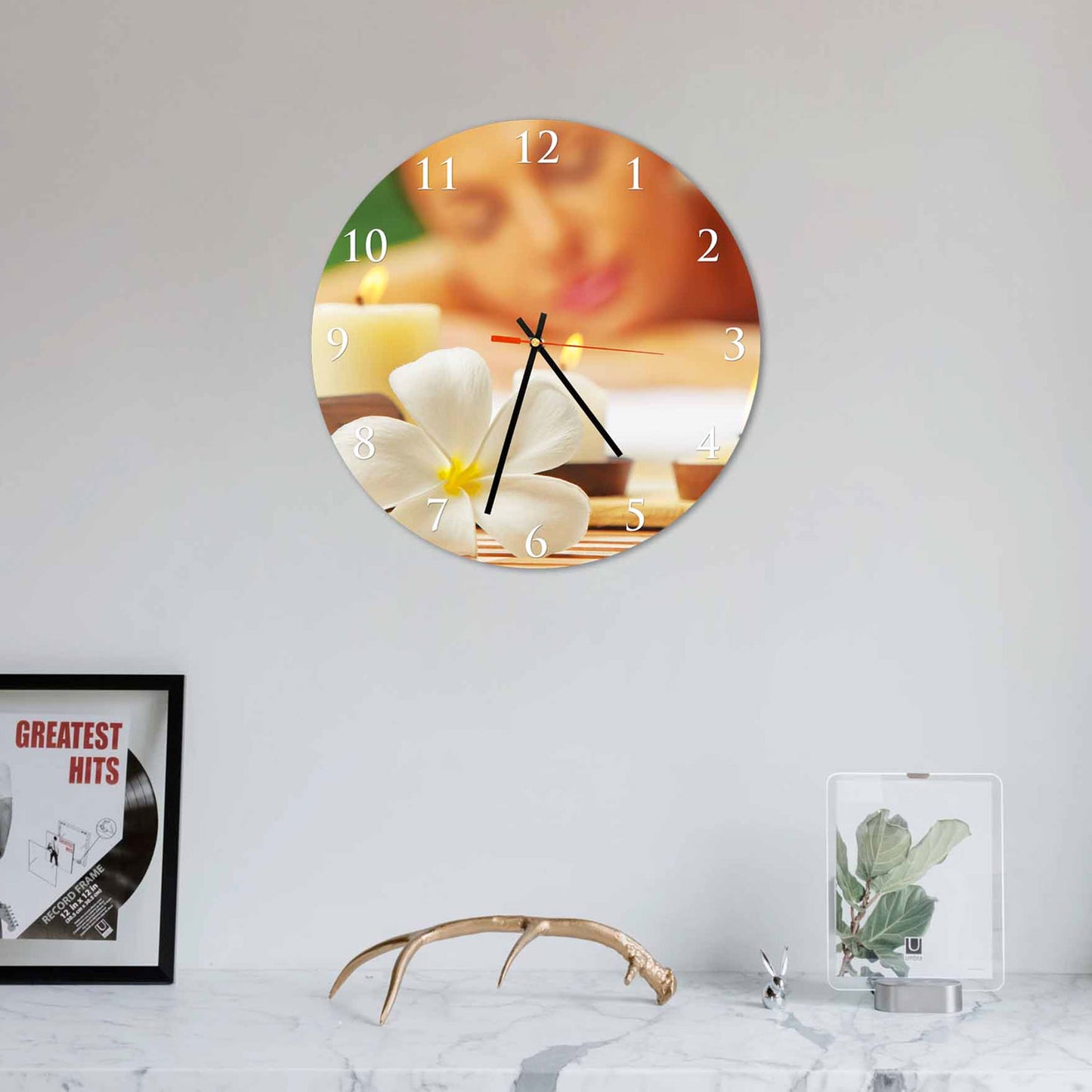 BRAVEX Massage and Flowers Acrylic Wall Clock