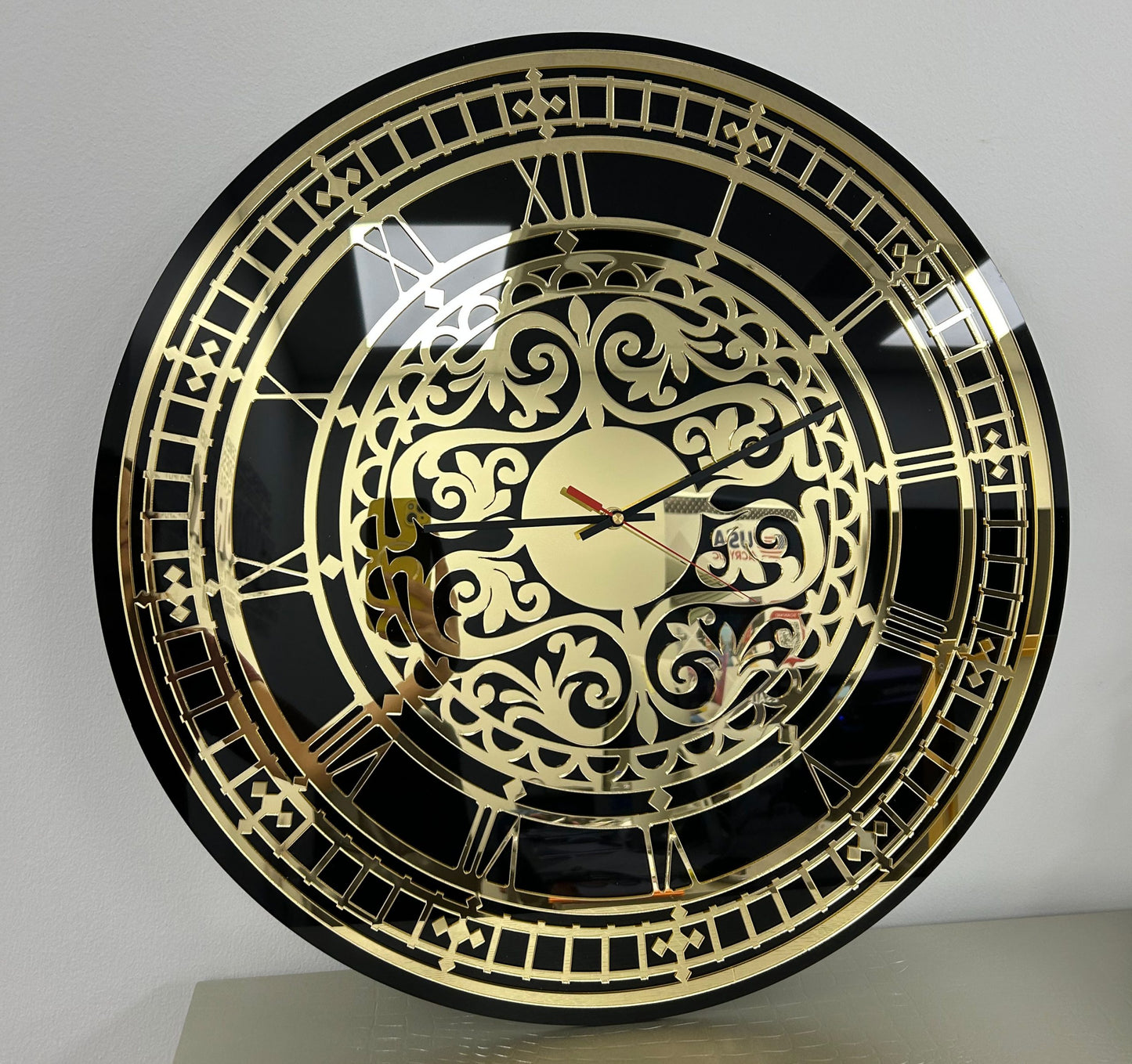ARABESCO Modern Acrylic Mirror Art Wall Clock