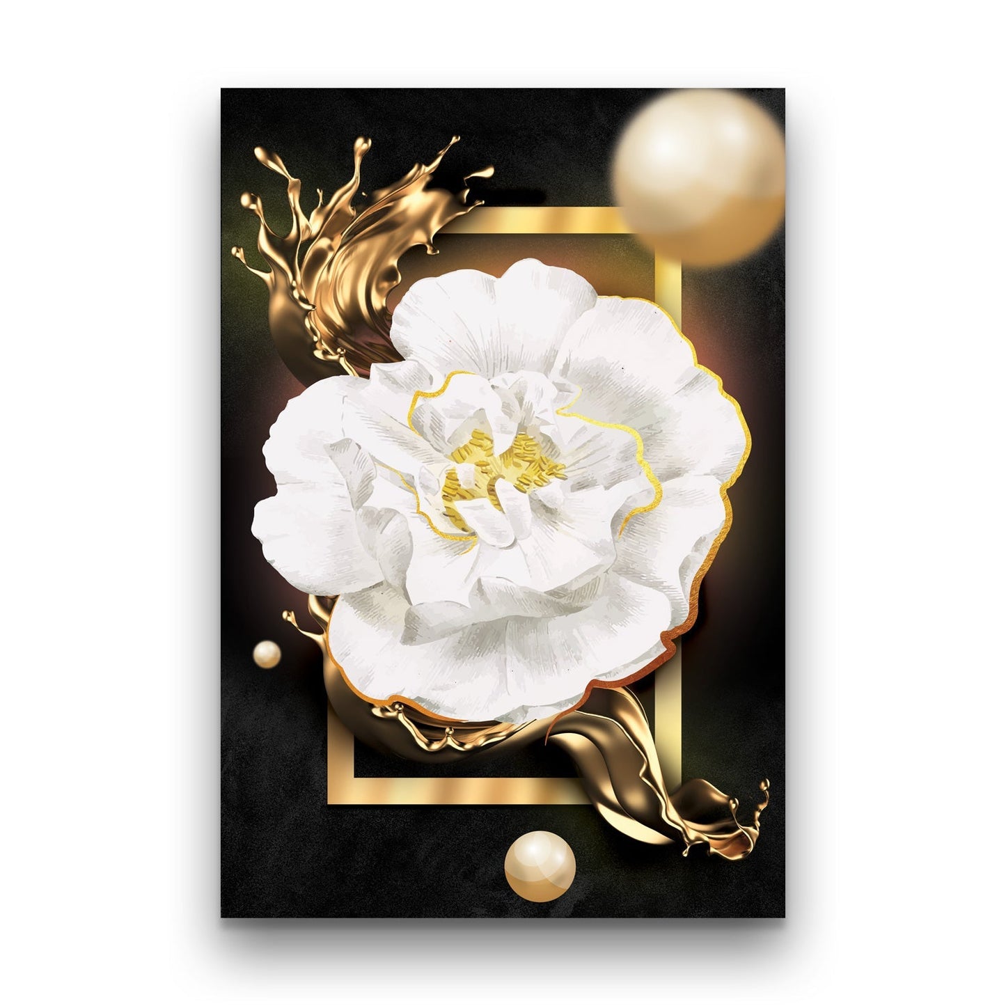 BLOOM White Flower Blossom Modern Acrylic Wall Art