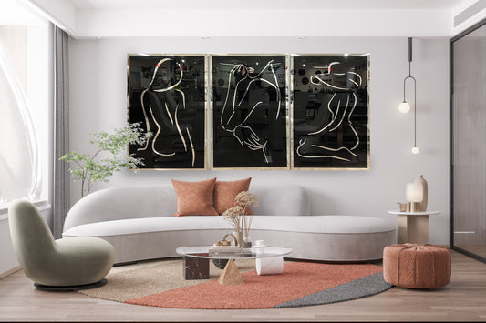 SILHOUETTE 3D Woman Acrylic Mirror Prints