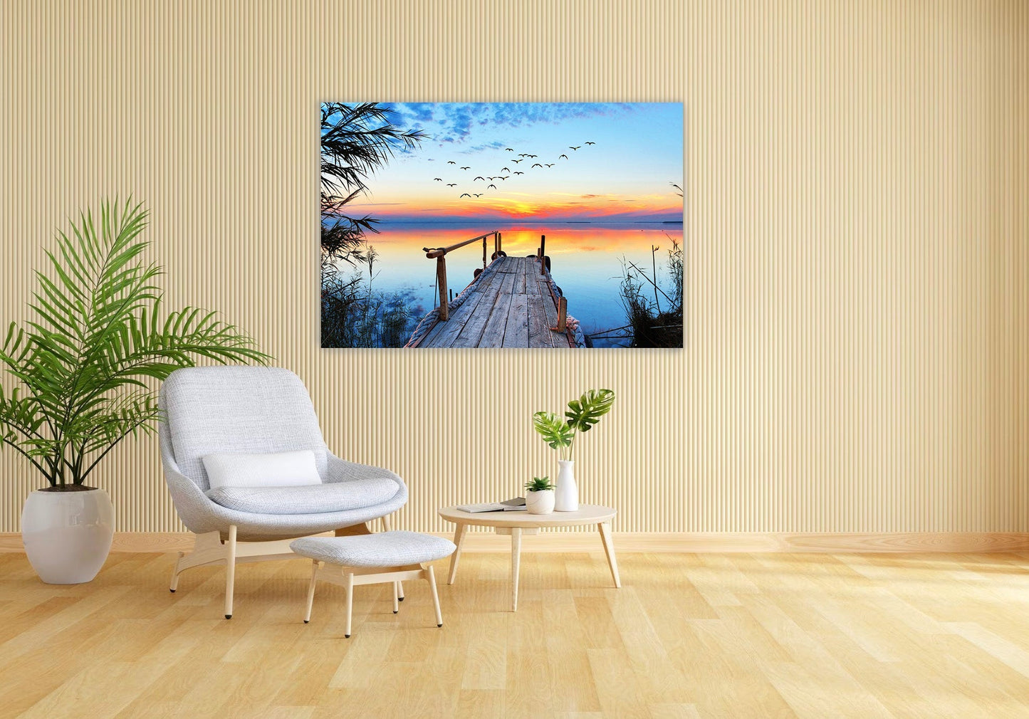 SERENE Calm Sunset in a Lake Modern Acrylic Wall Art