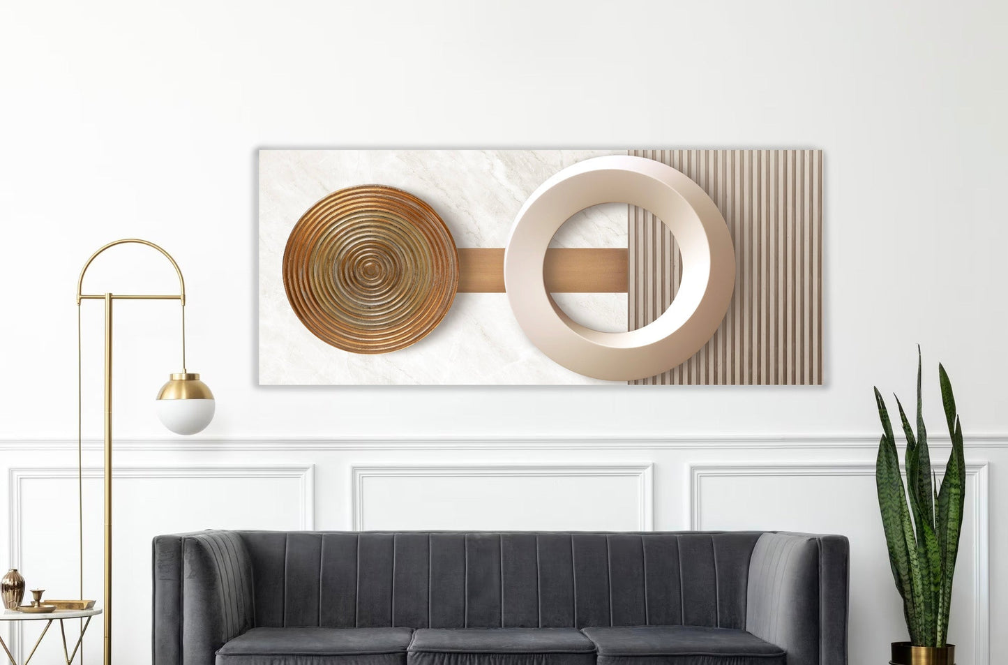LONE Marble With Wooden Details Acrylic Wall Art Print