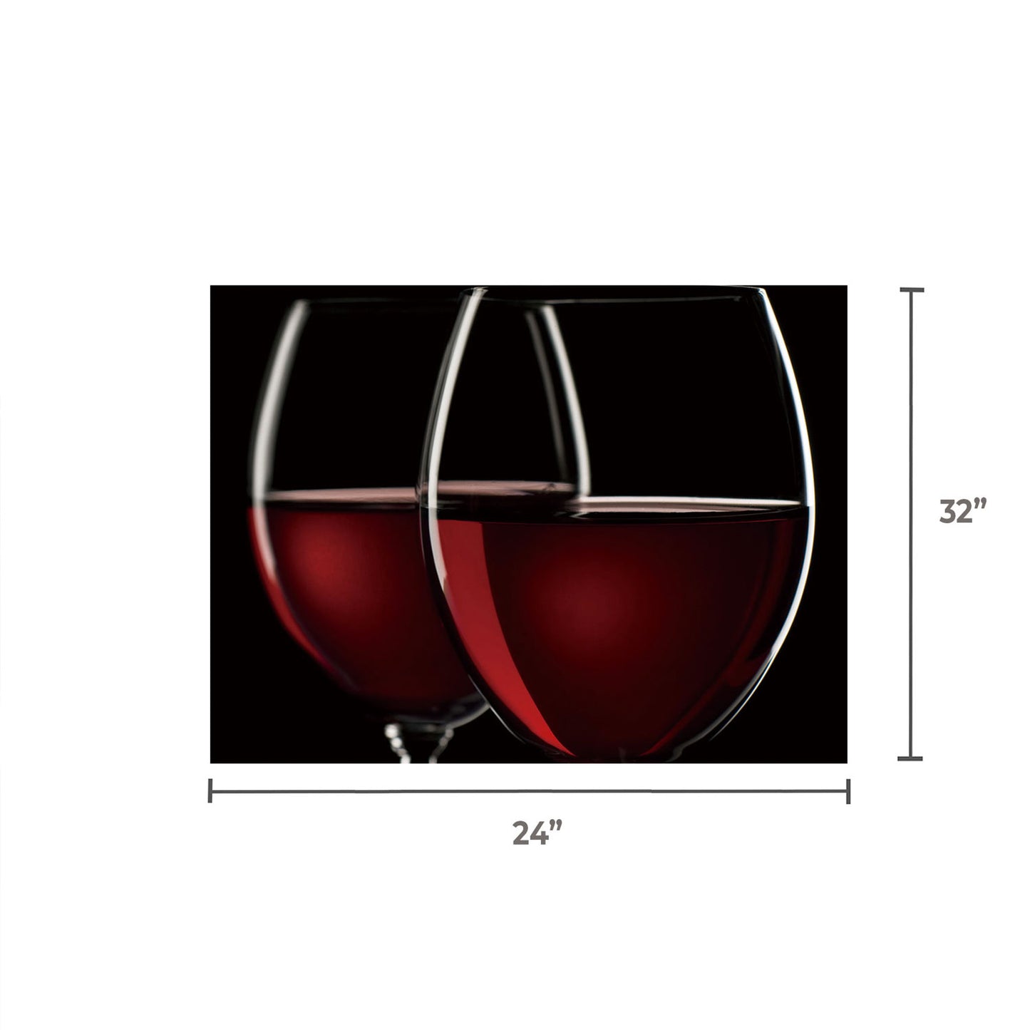 ZANDRO Two Wine Glass Tempered Glass Print
