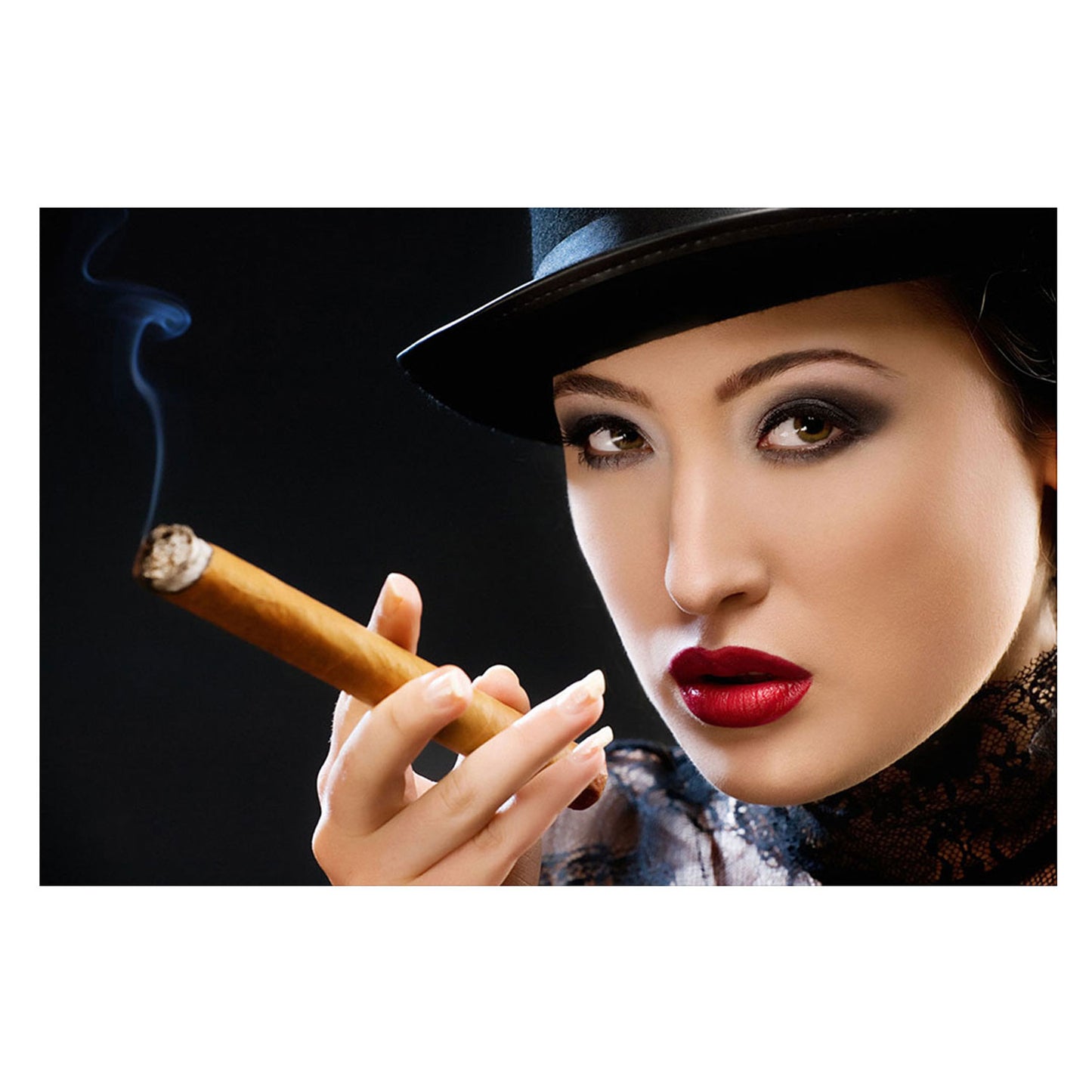 PIROX Lady with Cigar Tempered Glass Print