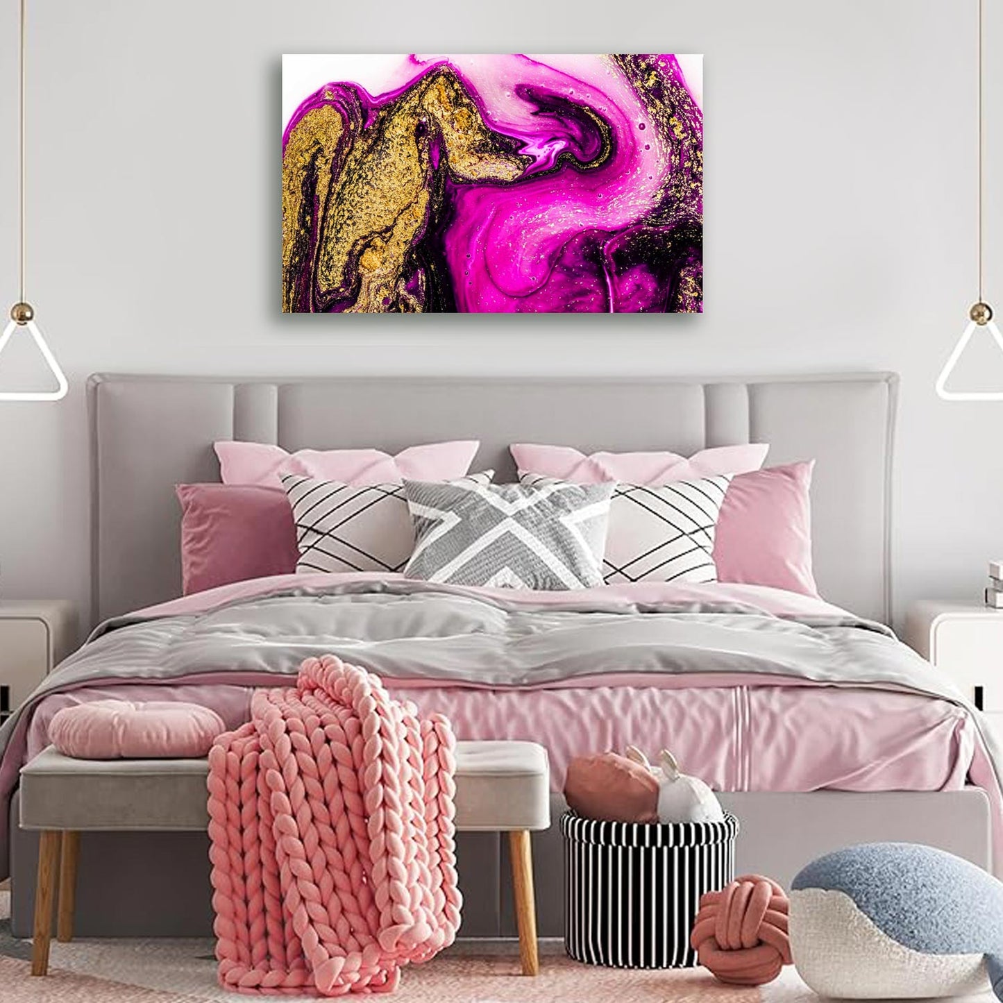 PINK Abstract Tempered Glass Print