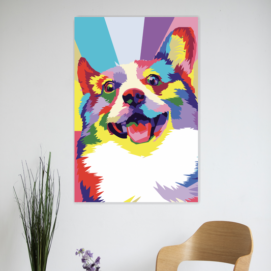 CORGI Pem Welsh Buntes Pop Art Modern Acrylic Wall Art