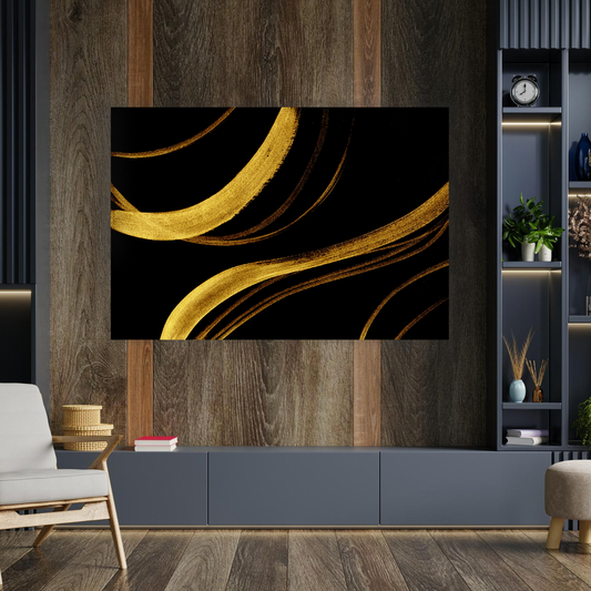EBONY Gold Inked Marble Modern Acrylic Wall Art