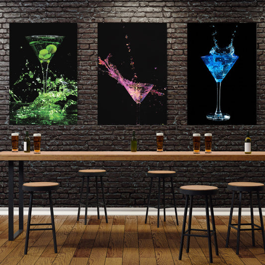 SULC-71 GAYA Colorful Cocktail Splashes Modern Acrylic Wall Art