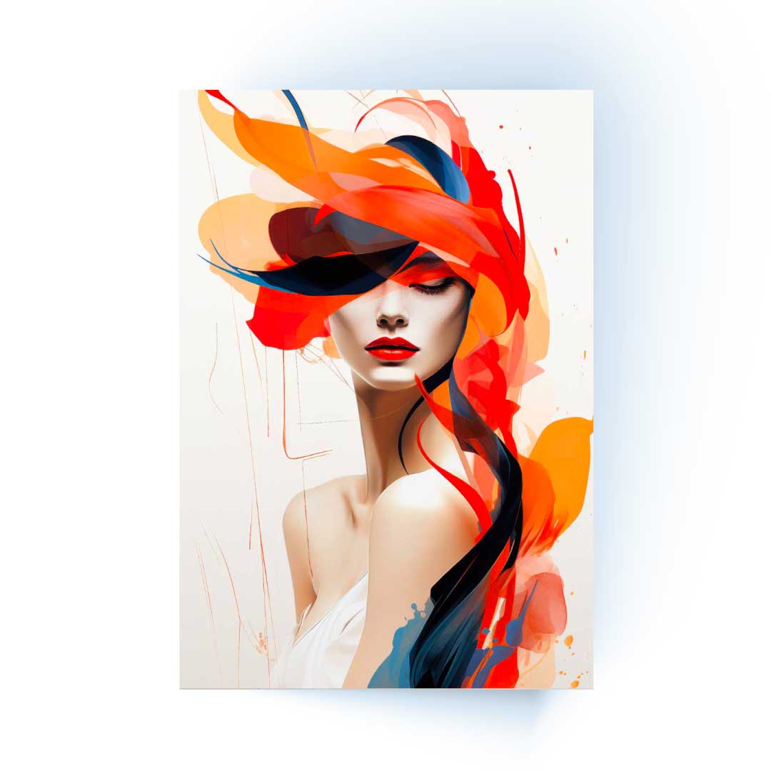 KYBER Colorful Woman in Hat Modern Acrylic Wall Art