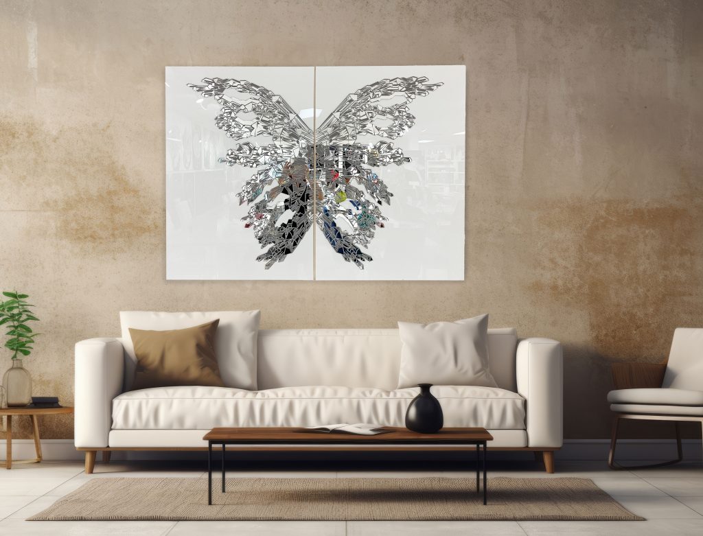 SABI Gold / Silver 3D Luxury Butterfly Acrylic Mirror Prints