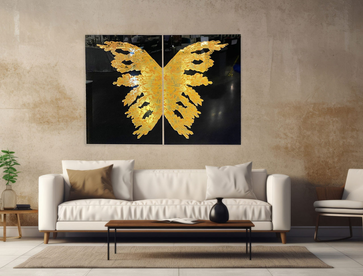 SABI Gold / Silver 3D Luxury Butterfly Acrylic Mirror Prints